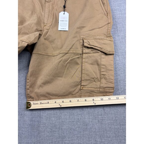 Mens Express Classic Fit Stretch Cargo Shorts 10" Inseam Size 40 Tan - Picture 8 of 12